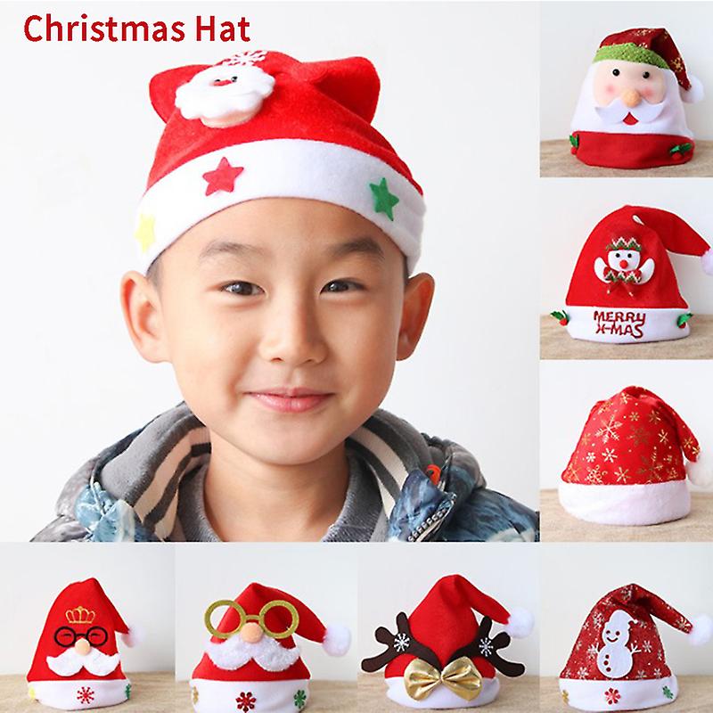 1pcs Christmas Hat Santa Claus Led Light Up Flashing Costume Party Decoration