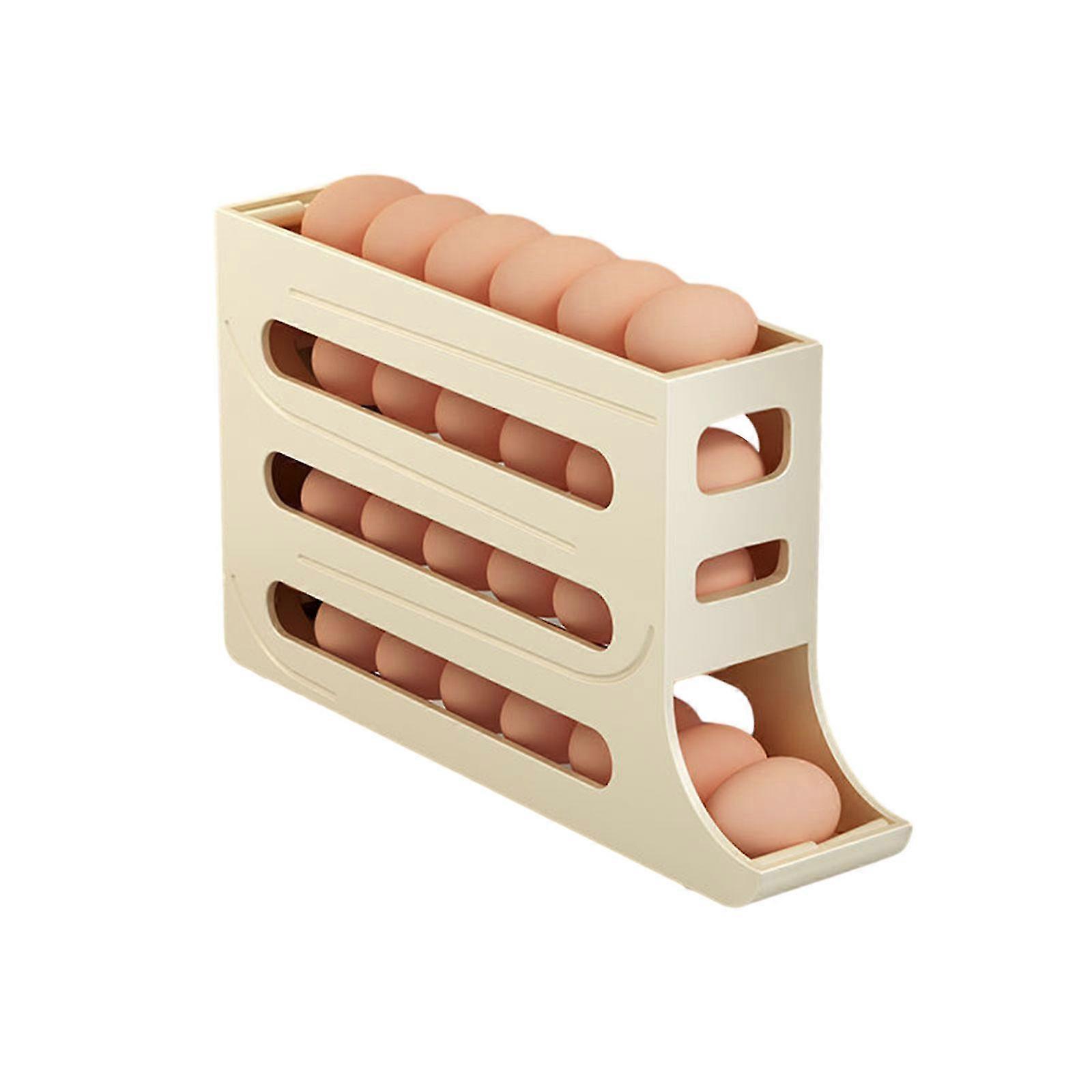 Egg Holder For Fridge,Eggs Dispenser Rolling Egg Tray Storage 30 Egg Container
