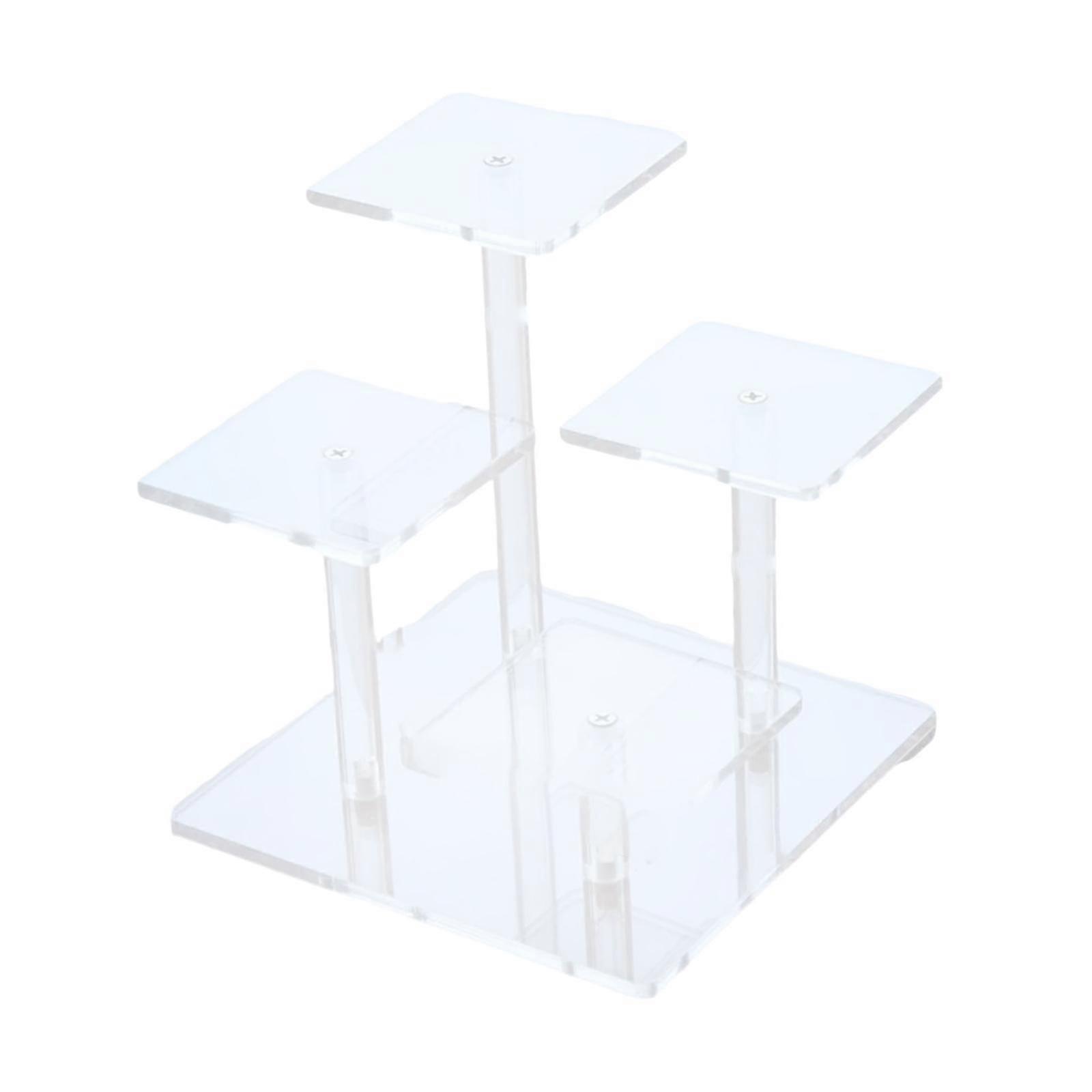 Clear Perfume Stand with 4 Tiers for Decoration Sturdy Figures Display Riser