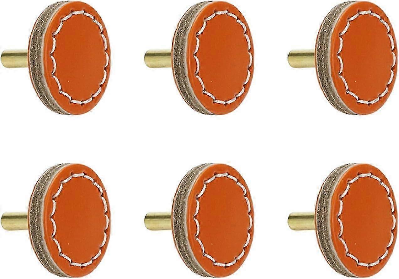 Drawer Leather Knobs, 6Pcs Cabinet Handle Pulls for Wardrobe Closet Dresser