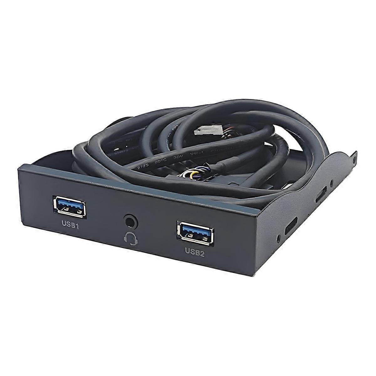 3.5 Inch Desktop Floppy Bay Front Panel with 2 USB 3.0 Connector + HD Audio Microphone Port for PC Computer Case