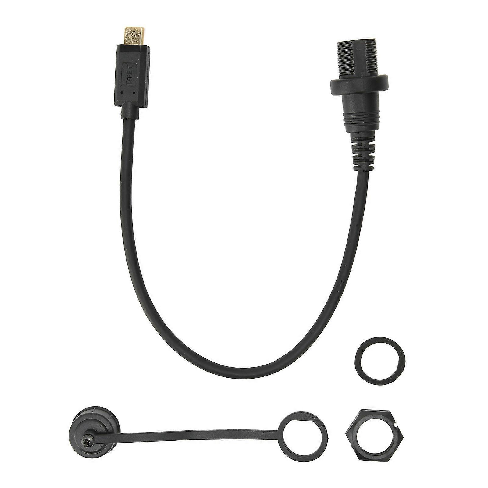 Type C Flush Mount Cable Multifunctional Car Dash Panel Mount Adapter for Car Boat Motorcycle 0.3m/1.0ft