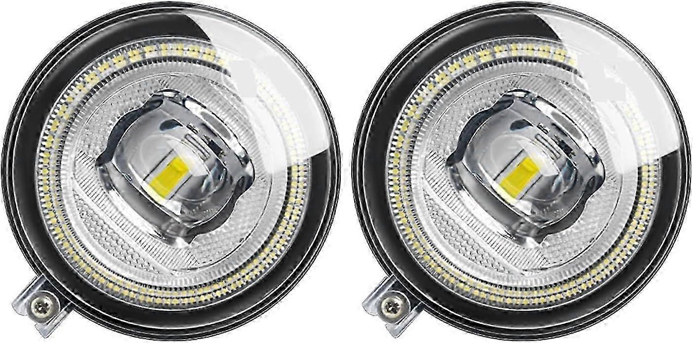 2 X LED Fog Light with Angel Eye, Compatible for Chrysler 300 2007 2008 2009 H10 9005 Car Front Fog Daytime Running Lamp Accessories (Color : Yellow a