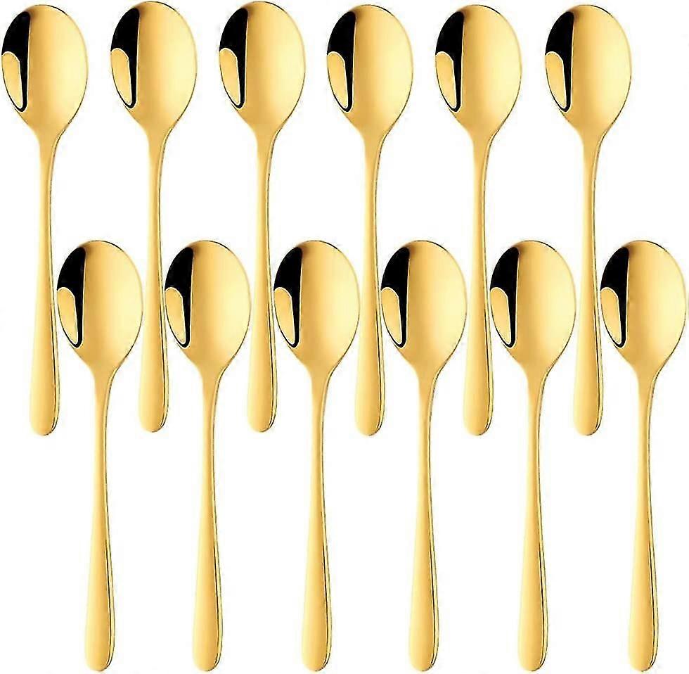 Espresso Spoons, Stainless Steel Gold Teaspoon Mini Coffee Sugar Spoon