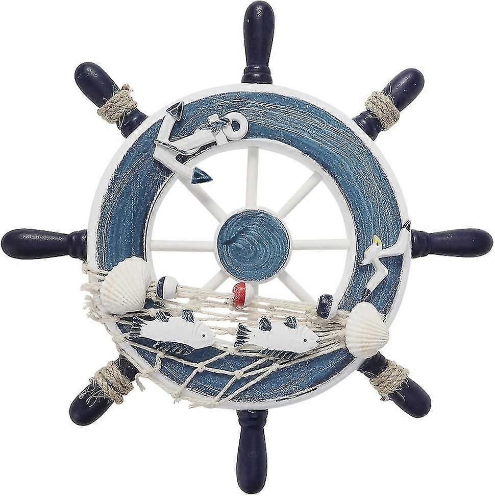 Wooden Steering Wheel Wall Decor - Nautical Ship Wheel Decoration