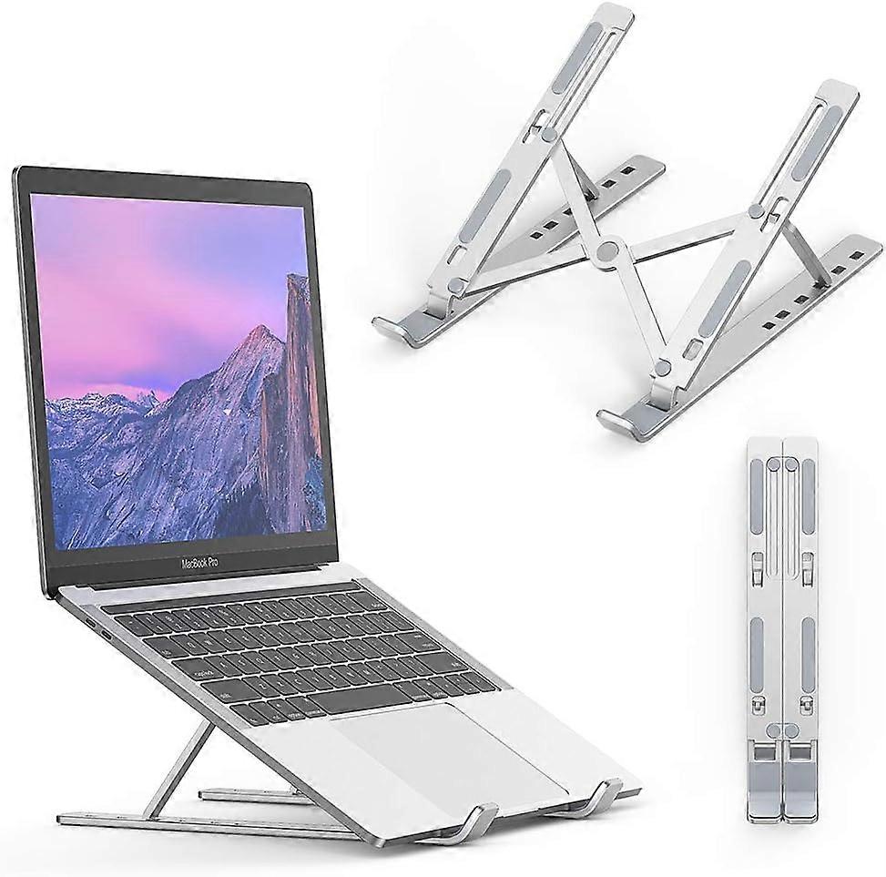Support d’ordinateur portable ventilé, support d’ordinateur portable pliable angle réglable 10 niveaux Support d’ordinateur de refroidissement portable, support réglable pour PC / tablette