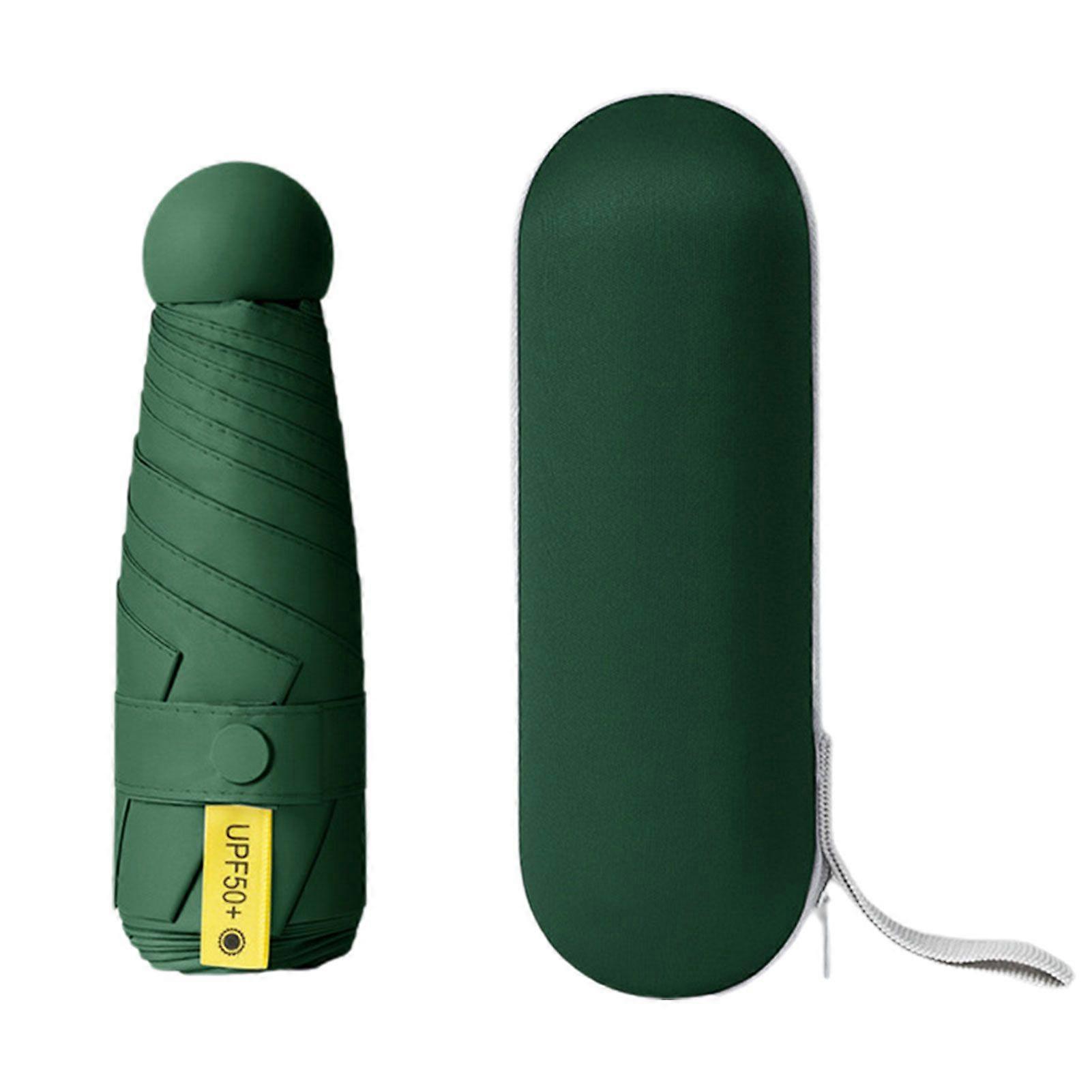 1 Set Sun Umbrella Strong Reinforced Structure Windproof Convenient Five-folding Sunny Rainy Umbrella Travel Supply