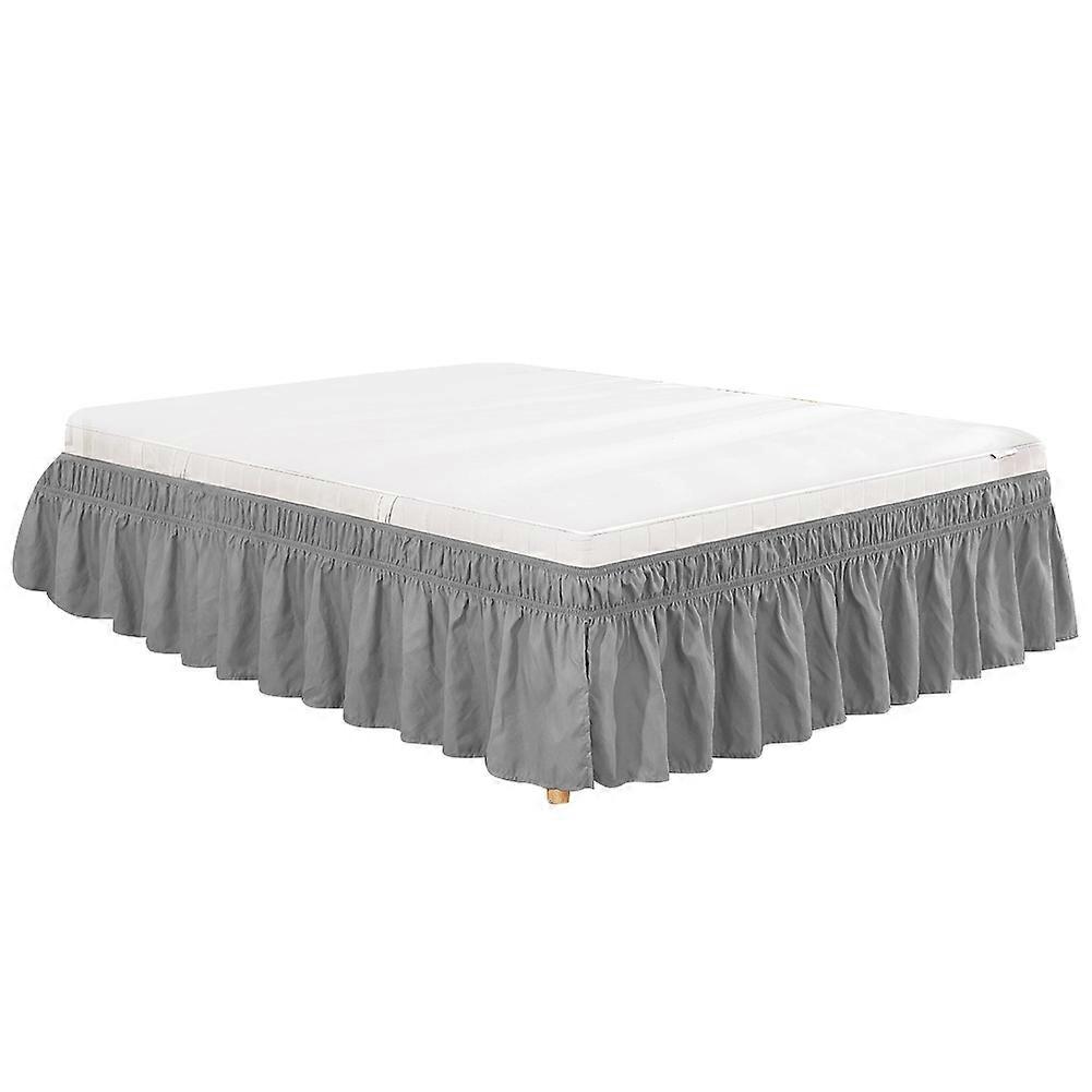 15'' DropElastic Polyester Bed Rok Ruffle Easy Fit Spread Cover Valance (Queen)