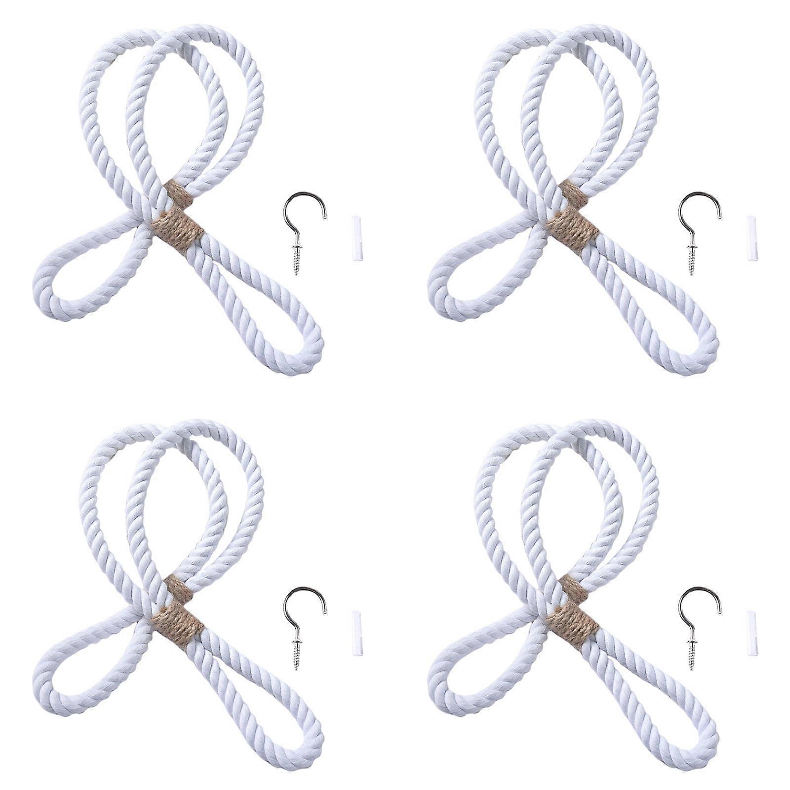 Pack Of 4 Versatility Curtain Rope Curtain Tiebacks Suitable For Medium And Thin Curtains In Homes Or Offices Space White
