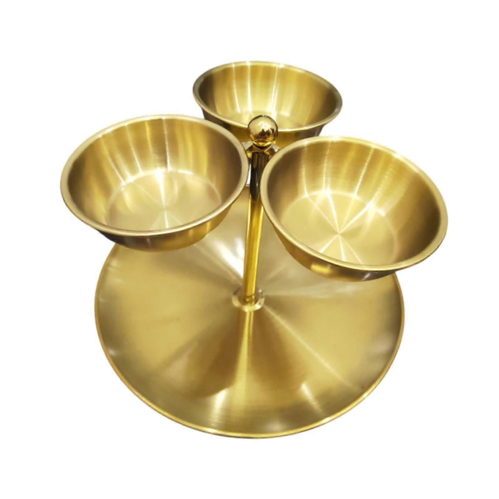 Snack-serveringsbrett fruktskål forrettfat til husholdning kontor bryllup gullfarget