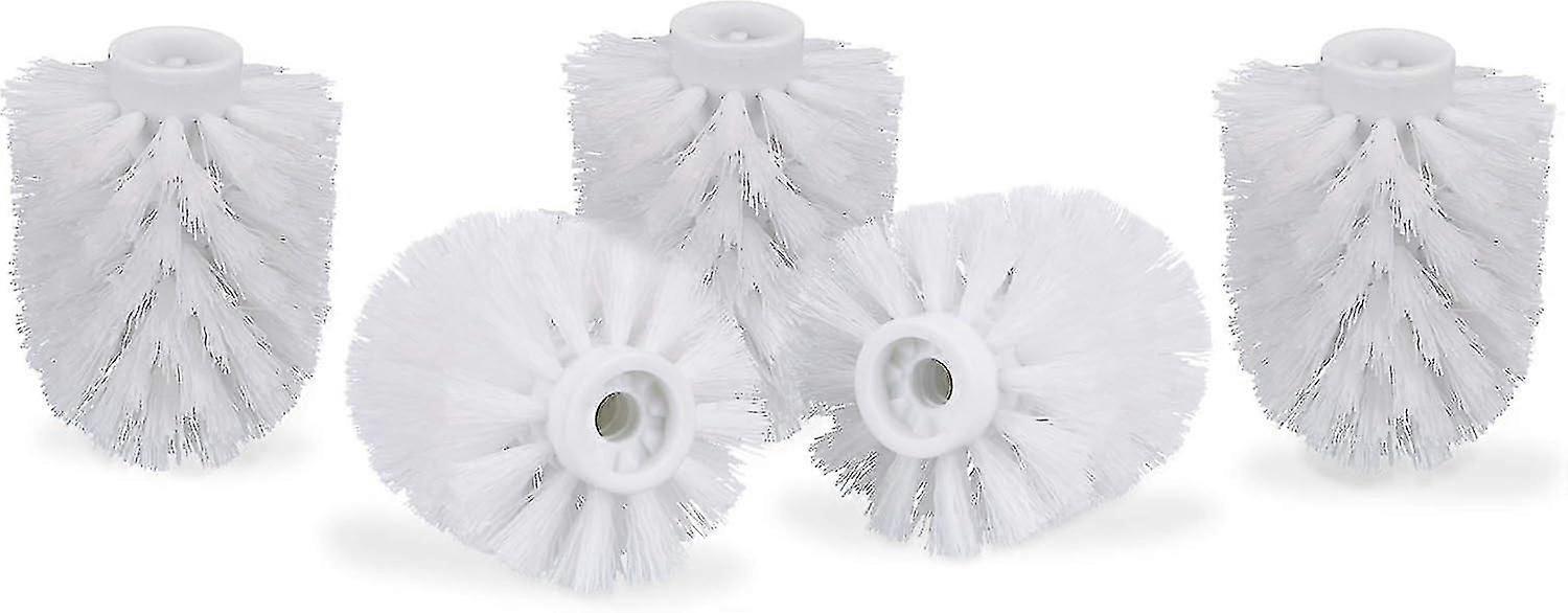 WC-Bürstenkopf-Set mit 5 Stück, Bulk-WC-Bürsten 9,5 mm Draht, Ersatz-Bürstenkopf Durchmesser 7 x 9 cm, weiß