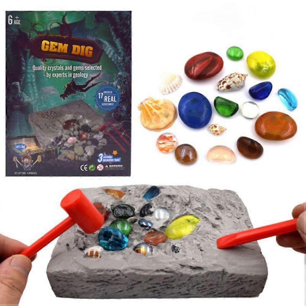 Children Rocks Specimen Mining Toy   Dig Kit Educational Science Fossils Set Archaeological Excavation Toys with Dig Up Tool