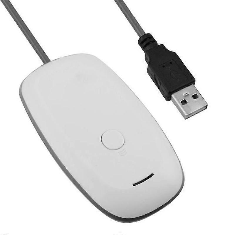 USB 20 Wireless Adapter Gaming Receiver for Microsoft Xbox 360 Desktop PC Game - White