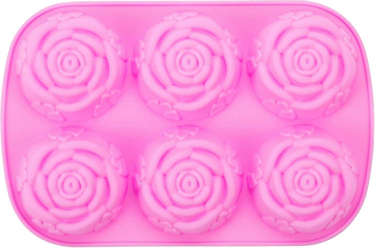 Silicone Flower Ice Cube Mold for Cocktails, Baking, and Party Drinks - 6-Cavity Flexible Tray, Blue