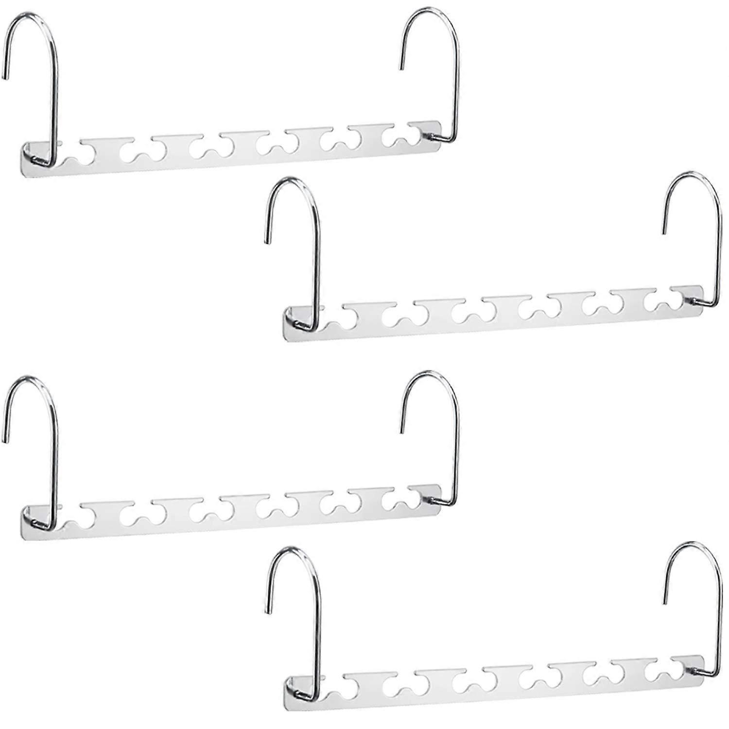4 Pack Space Saving Magic Metal Hangers for Closet Organizer – Heavy Duty, Rust-Resistant, Non-Slip Design, Suitable for All Clothing Types