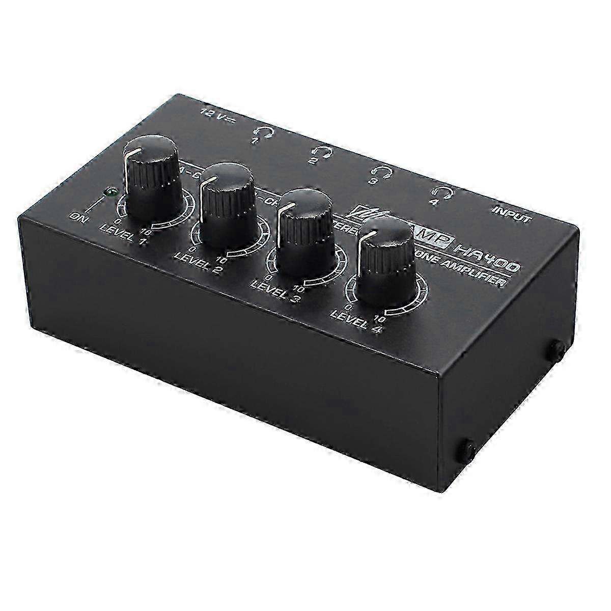 4 قنوات سماعة رأس صوت ستيريو مكبر للصوت مكبر للصوت مدمج للغاية AMP مع محول طاقة (قابس الاتحاد الأوروبي)