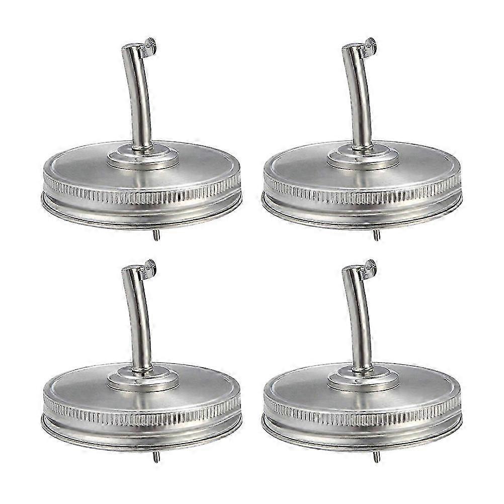4pcs Jar Oil Spout Lids Stainless Steel Oil Spout Replacement Lids Compatible with Mason Jars