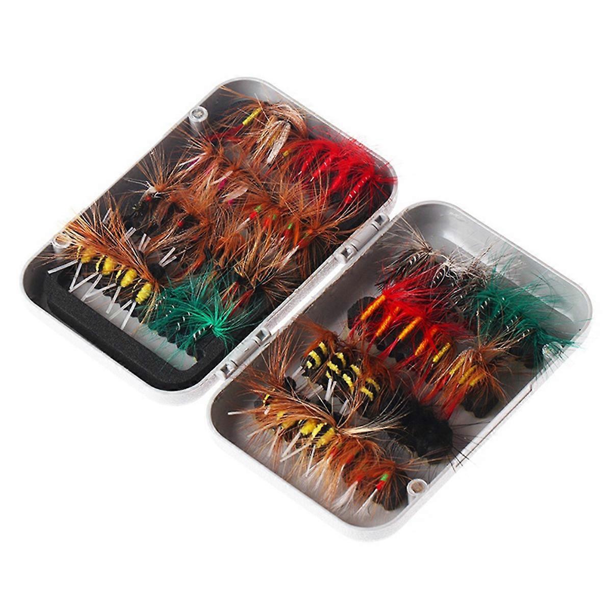 Mixed Fly Hook Set Decoration Set Fly Hook Decoration Belt Hook Mixed Set Fly Hook for Fly Fishing Trout Fly Bait 64PCS