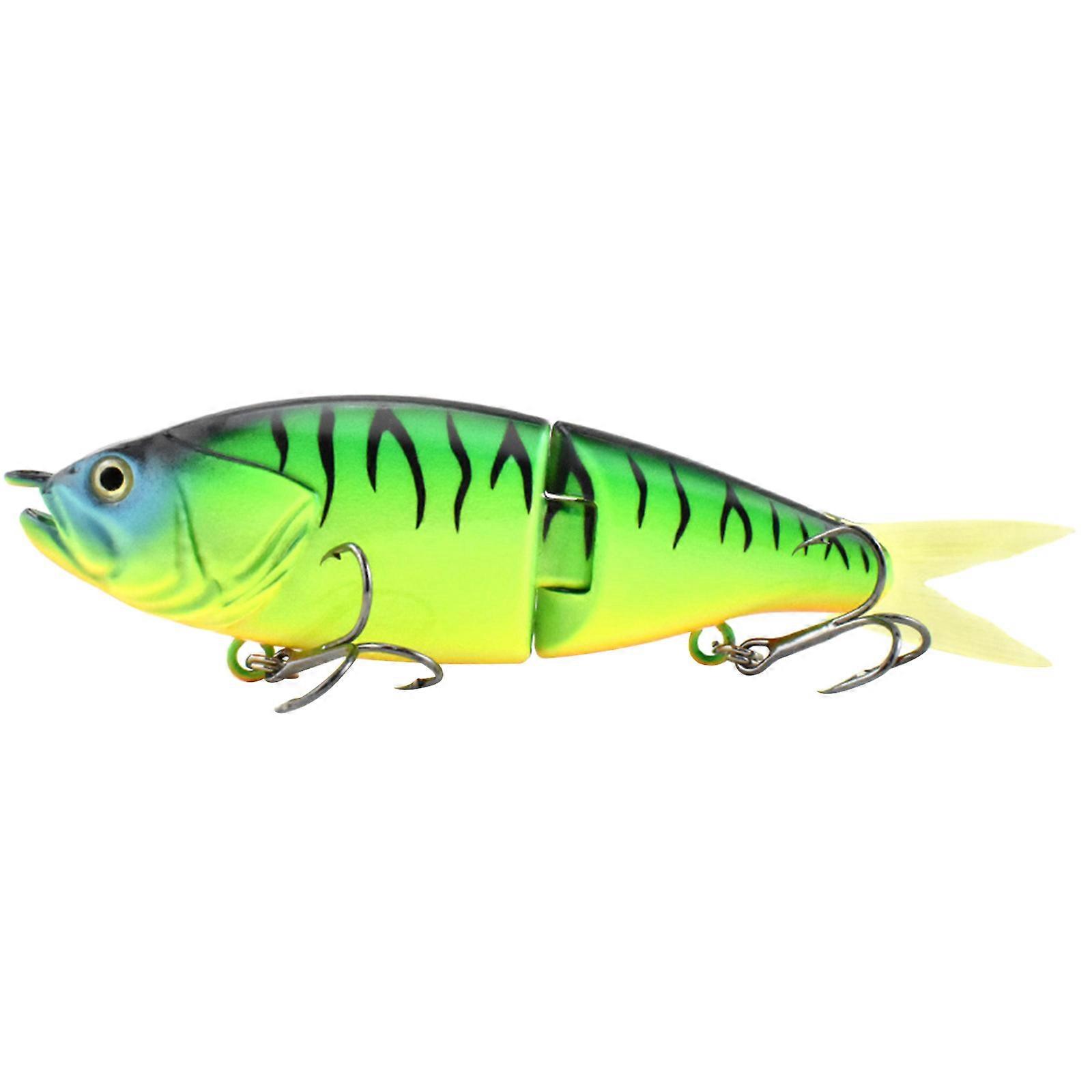 Appâts de pêche 3D Sel Swimbait Wobbler Appâts de pêche multi-sections Appâts de pêche sel/eau douce Wobbler Jaune