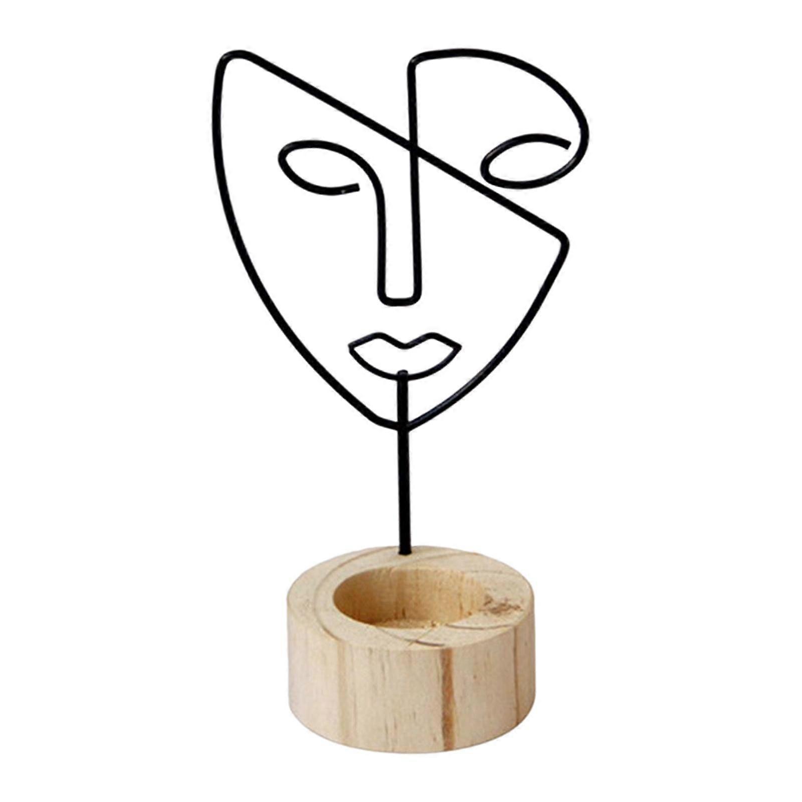 Candlestick Holders Abstract Face Statue Figurines Candleholder Candelabras