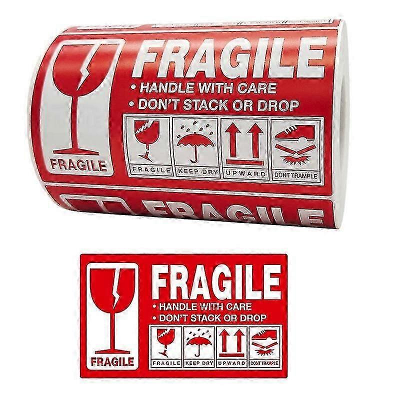 500pcs Fragile Stickers Warning Label Sticker Handle With Care Don't Stack Or Drop Sticker Shipping Express Label For Goods_Lucky_B