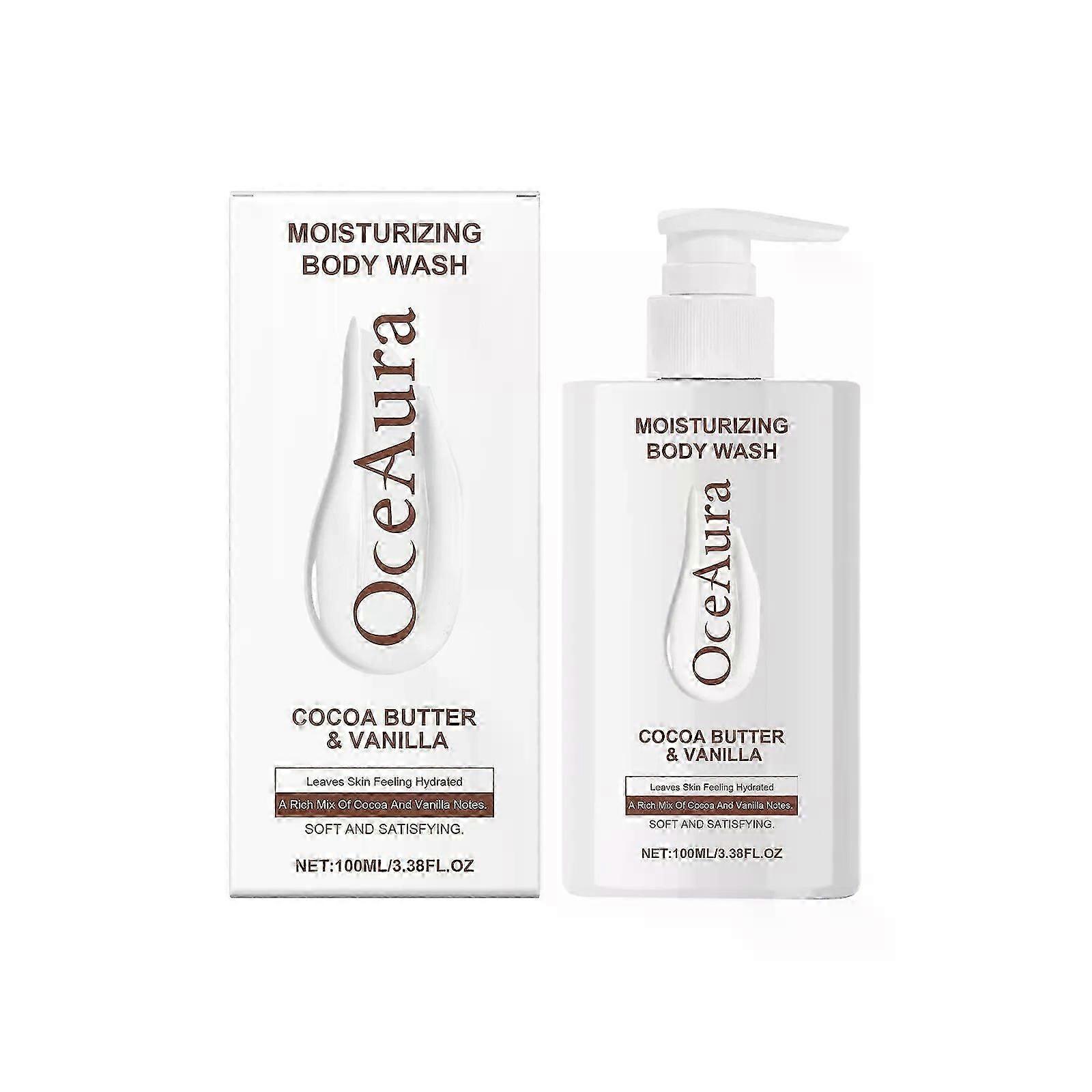 Moisturizing Body Wash with Cocoa Butter & Vanilla - Gentle Formula for Sensitive Skin, 100ml, Deep Hydration & Softening