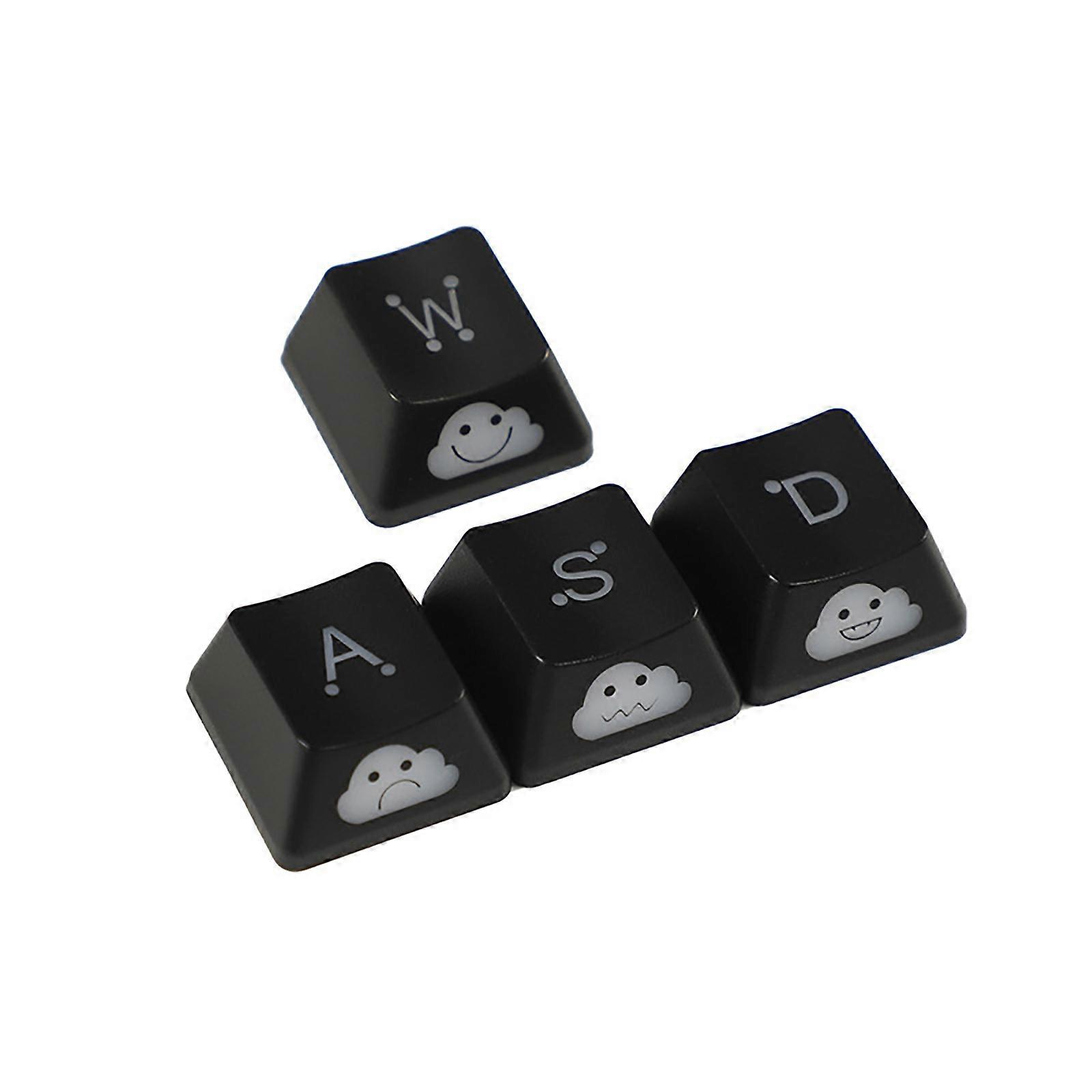 1Set ABS Custom Keycaps Transparent Keycap Gaming Keyboard Caps WASD/Direction Backlit Keycap Set Durable Keycaps
