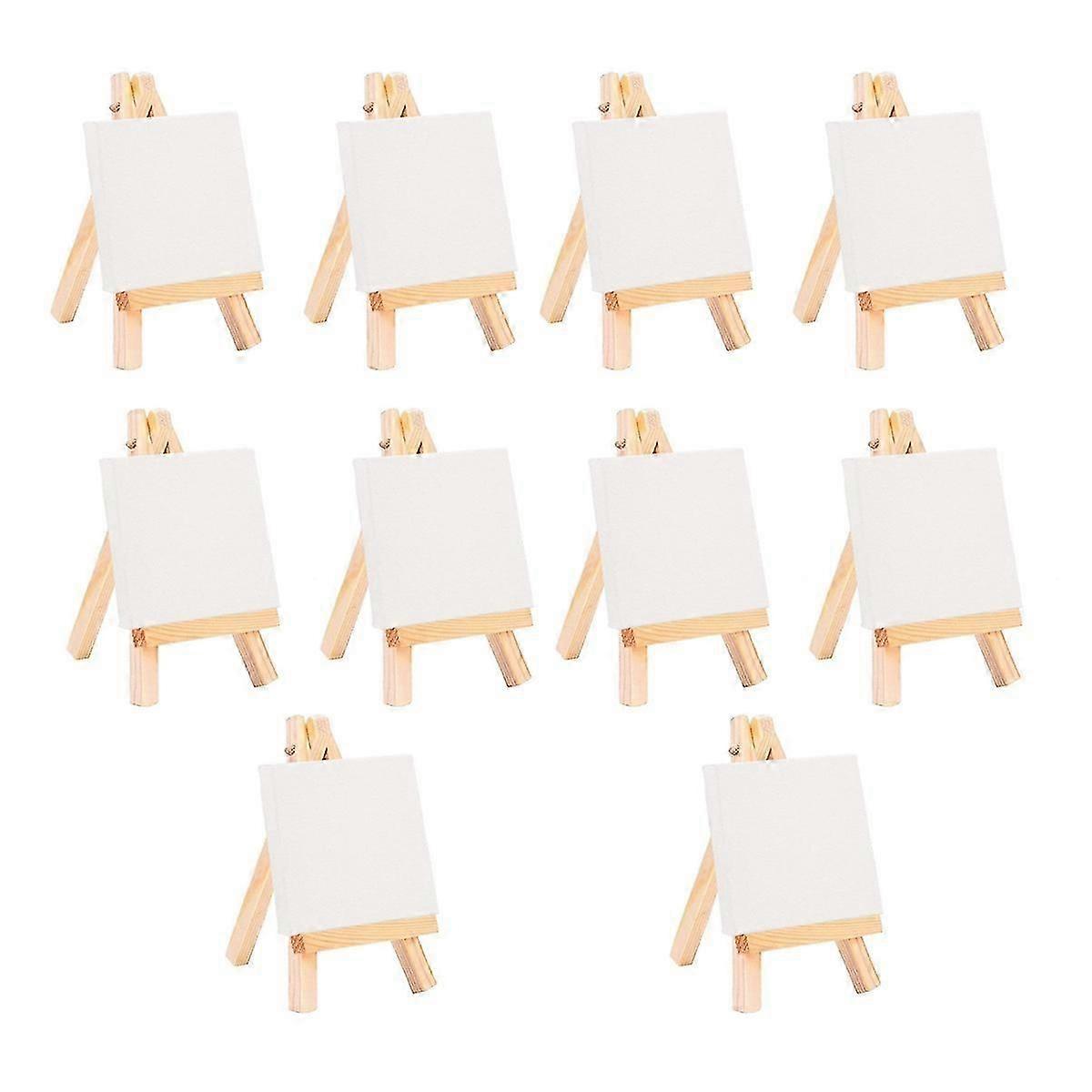 12ks Umělci Mini Easel +3 palce X3 palce Mini Canvas Set Malování Děti Řemeslo DIY Kreslení Malý Tabl