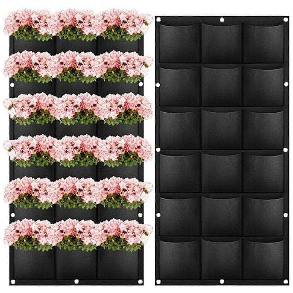 Gardening Vertical Greening: Multi-Pockets Flower Container, Hanging Planter Bags for Outdoor Indoor Growing, Easy to Install Vertical Wall Mounted