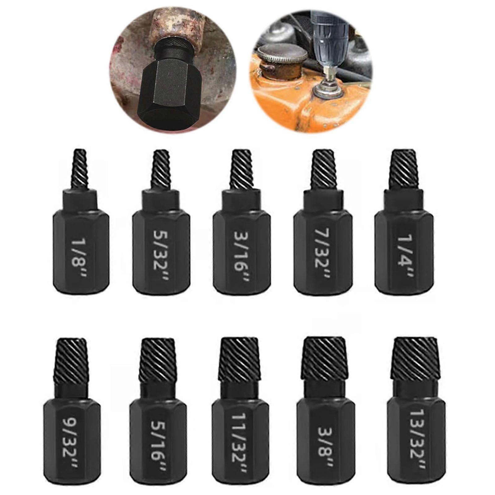 10PCS Hexagon Head Bit Socket Wrench Bolt Remover Tool Damaged Screw Extractor