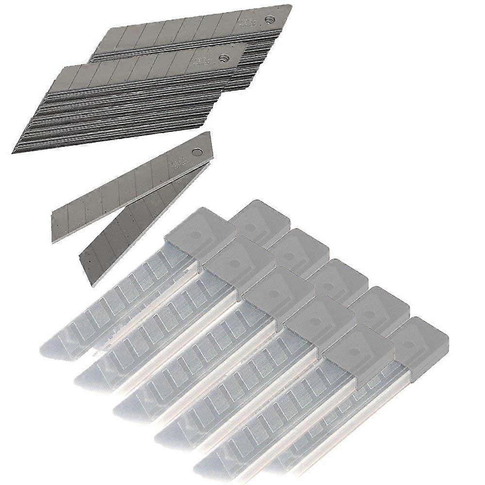 100 Pcs Snap Off 18mm 4" Cutter Utility Knife Replacement Blades Refill Blade Case