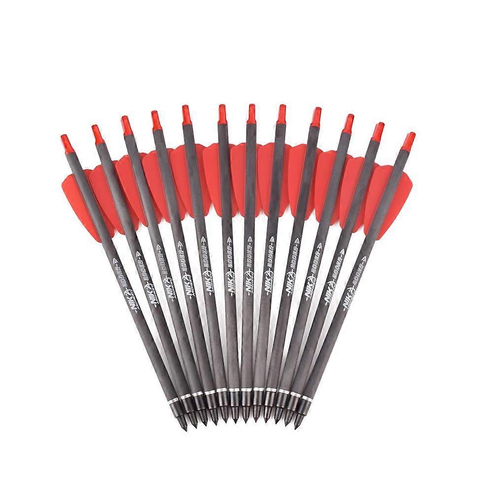 7.5' R9 Crossbow Bolts Carbon Shaft Arrows 2' Vanes 100 Gra Field Point for Hunting Shooting Targeting (Pack 12) of