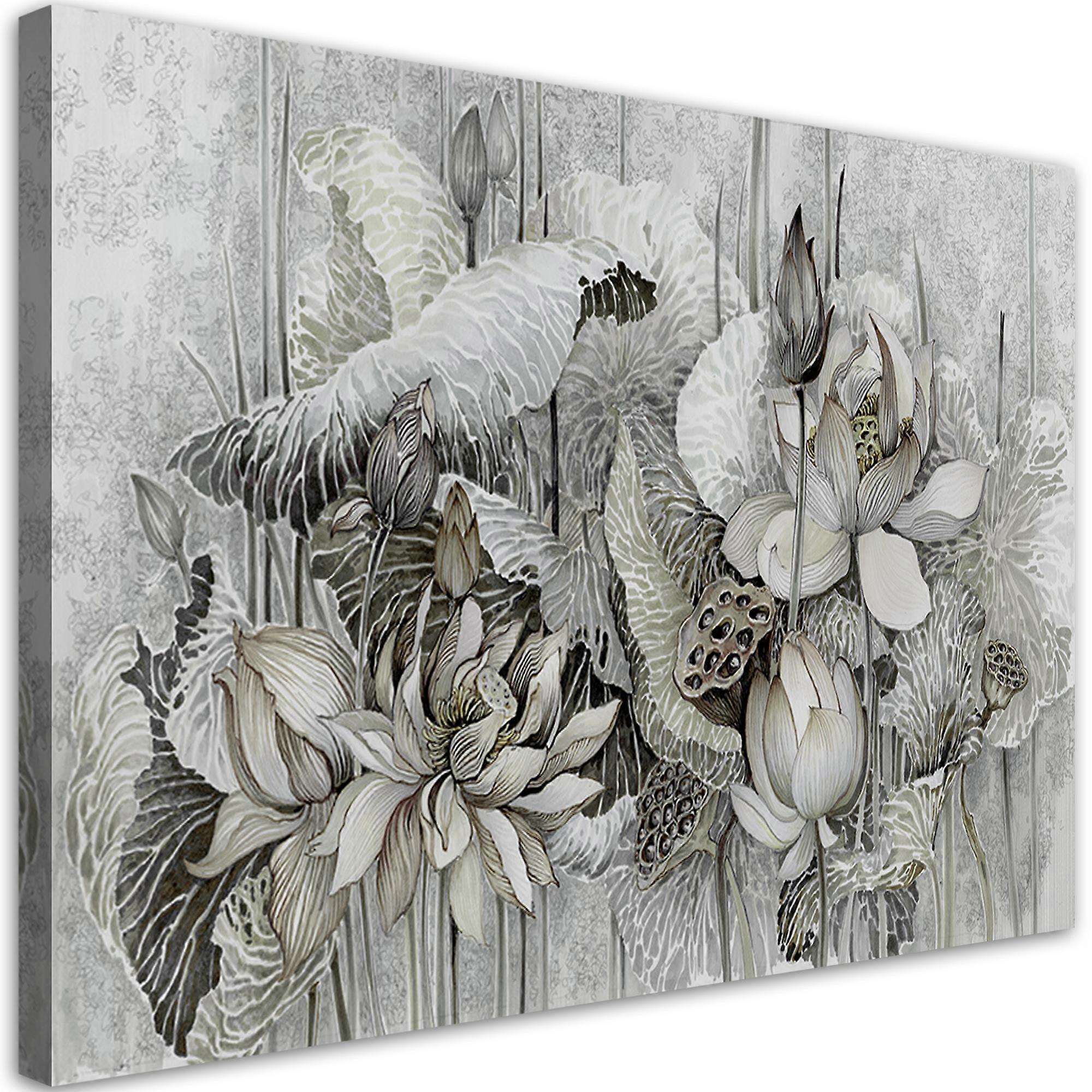 Impression sur toile, Fleurs de lotus - 90x60