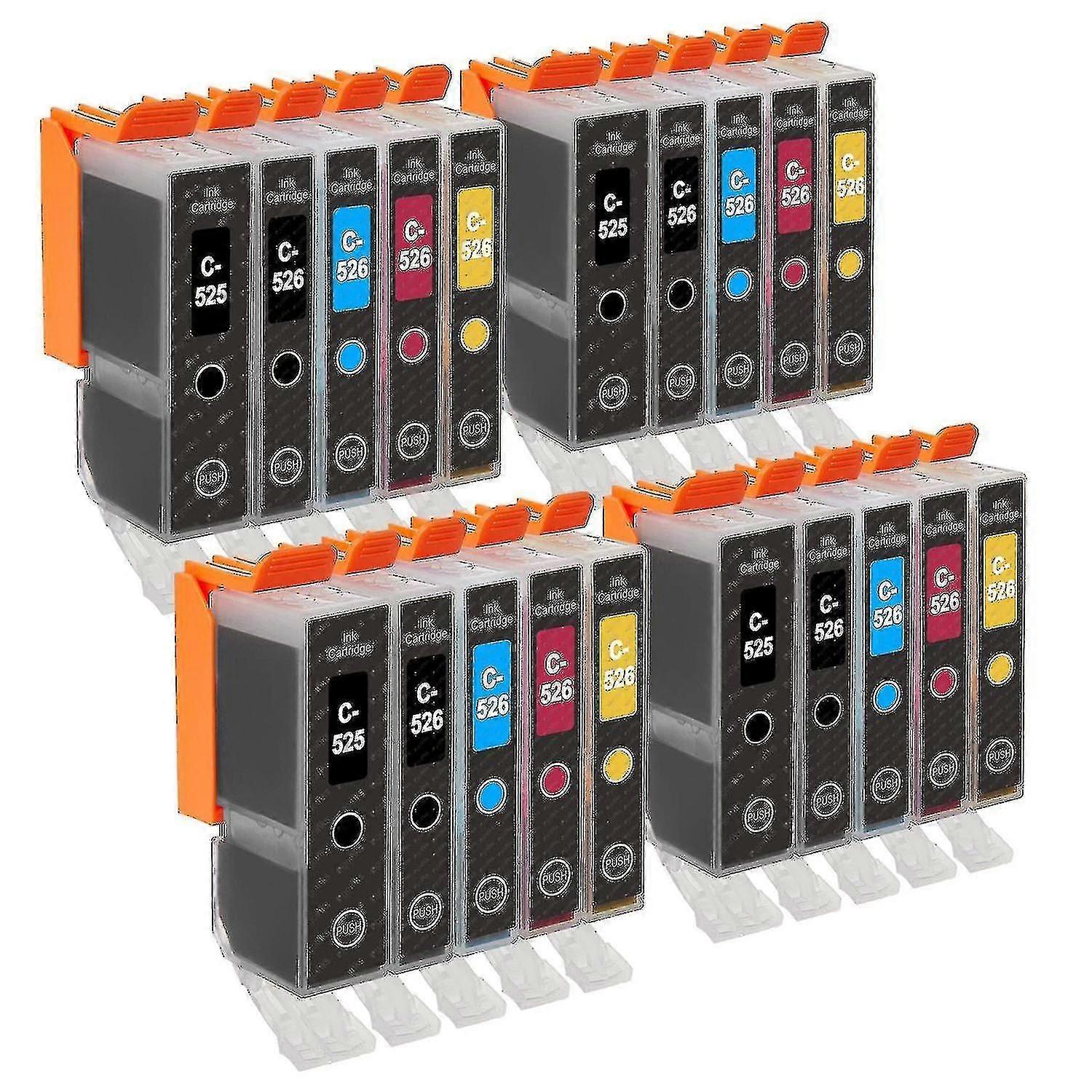 4 Set Of 5 Ink Cartridges To Replace Canon Pgi-525 & Cli-526 Compatible/non-oem From Go Inks (20 Ink