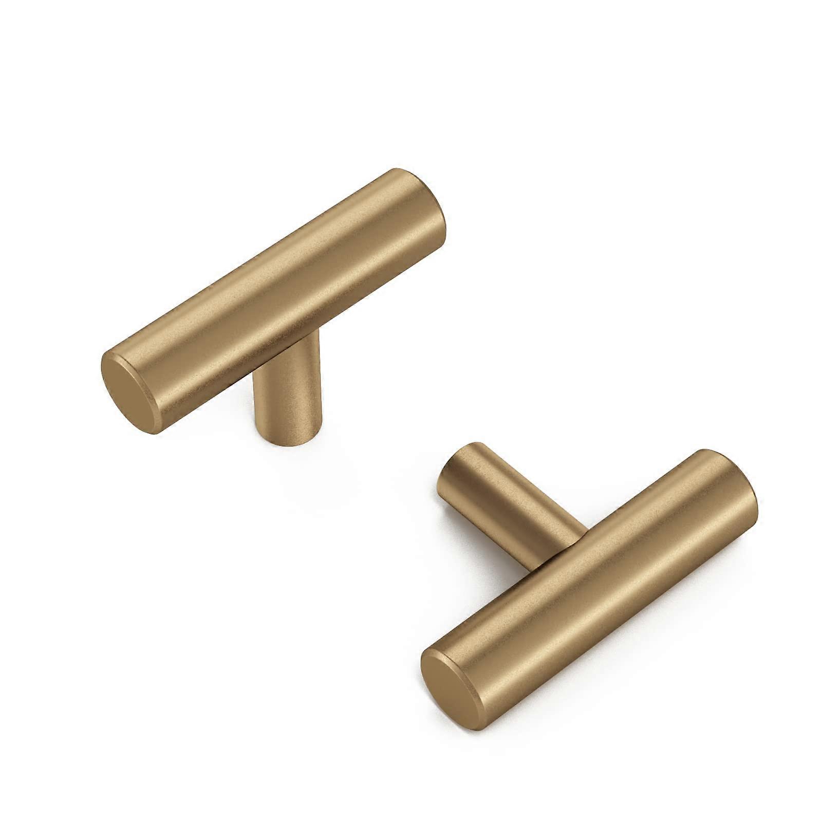 Stainless Steel Knobs, 10 Pack, Champagne Bronze, T-bar Cabinet Hardware, Kitchen Drawer Pulls and Knobs