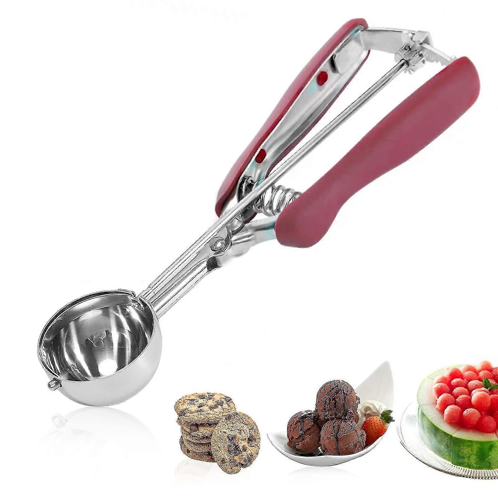Stainless Steel Cookie Scoop, Cupcake Scoop With Trigger 4cm/1.6in, Ice Cream Scoop With Trigger Release For Fruit, Ice Cream, Meatballs, Mashed Potat
