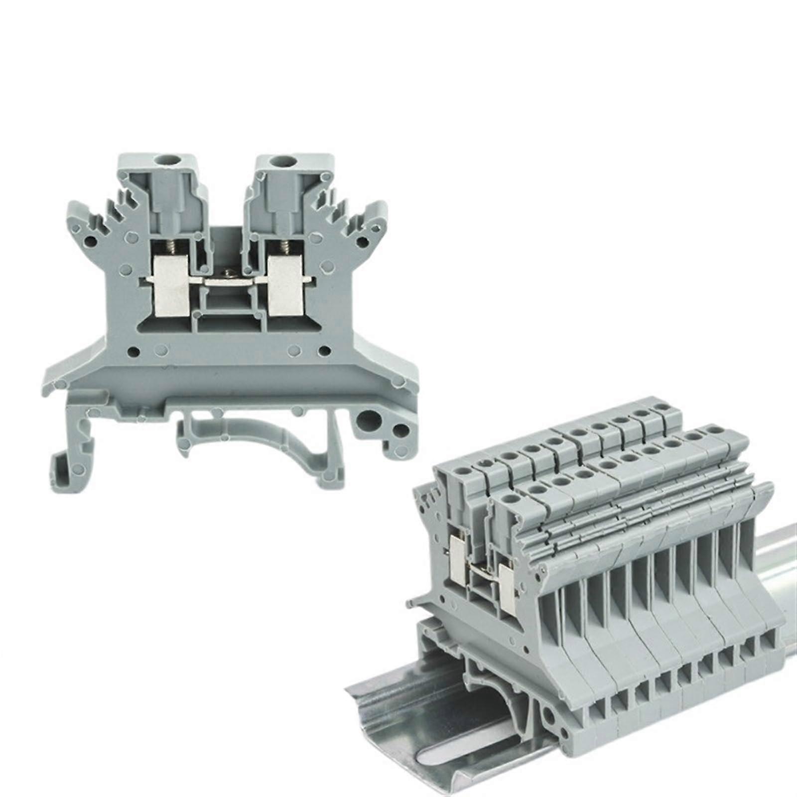20pcs UK 1.5N Type Din Mount Universal Wiring Conductor Connector 24-12 AWG Thin Modular Screw Terminal Blocks UK-1.5N