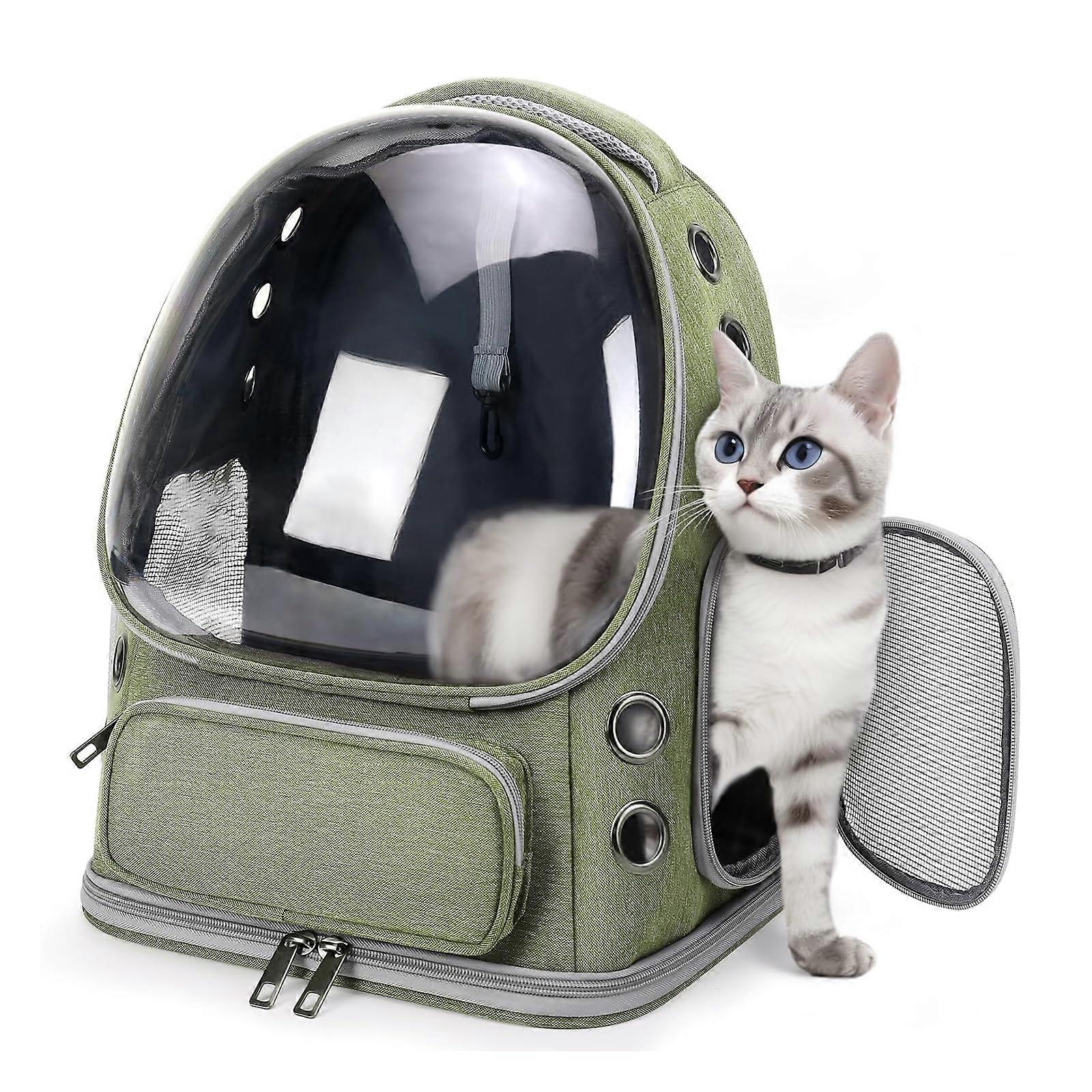 Breathable Cat Backpack Carrier, Large Space for Kitty  Small Dog up to 18lbs, Foldable