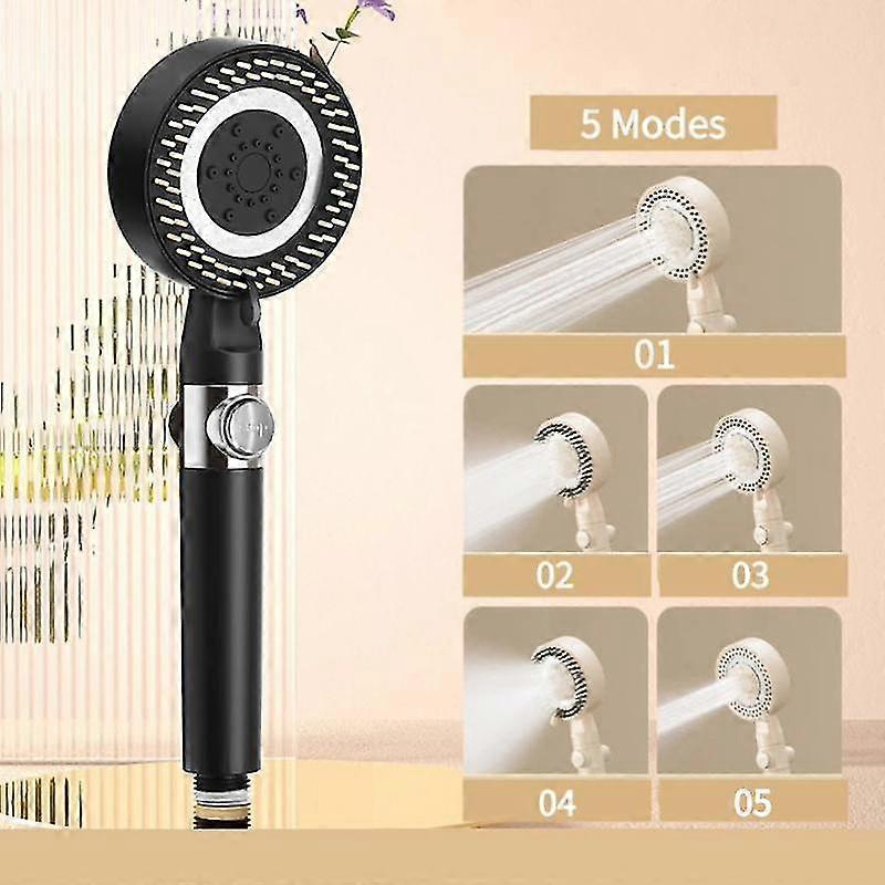 6 Modes Shower Head Adjustable High Pressure Water Saving Shower One-key Stop Water Massage Shower Head for Bathroom Accessories