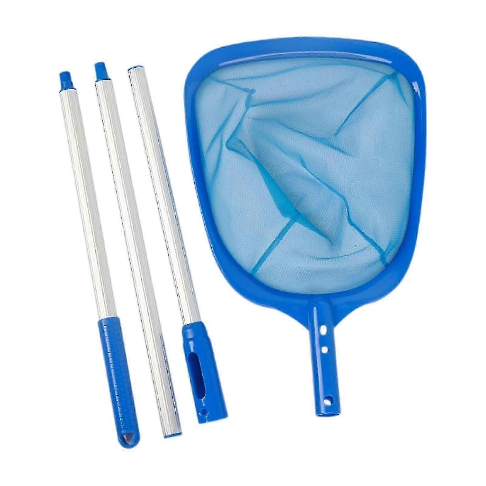 Pool Skimmer Net Cleaning Netting Hot Tub Portable Bathtub Pond SPA with 3 Section Poles Leaf Net Cleaning Tool Remove Debris