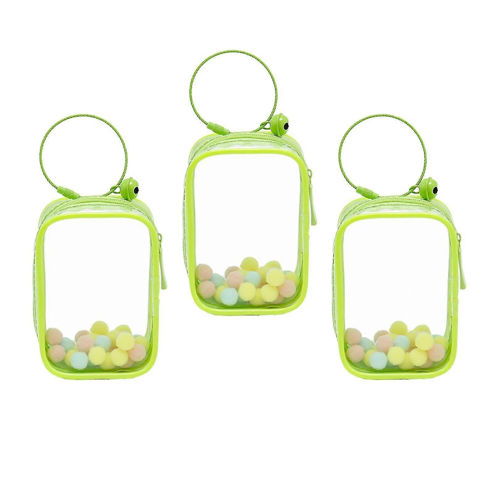 Clear Figure Display Bag with Plush Ball, Collectibles Display Case for Figures Portable for Mini Dolls Figures