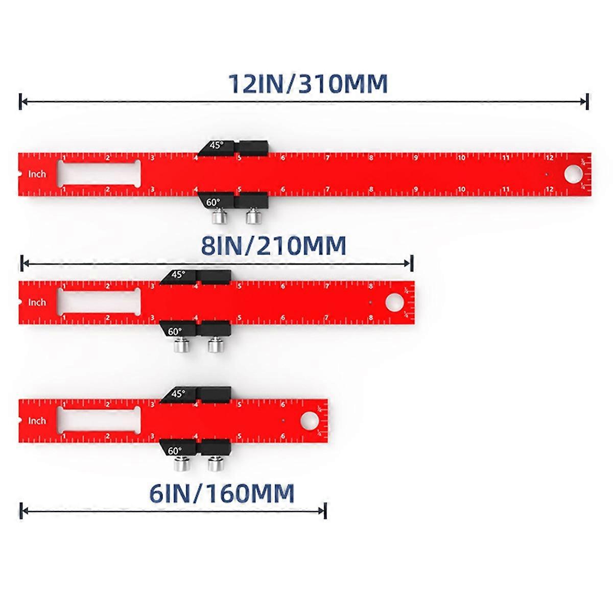 3Pcs Woodworking Tools Ruler-Pocket Ruler Layout Tool Precision Ruler