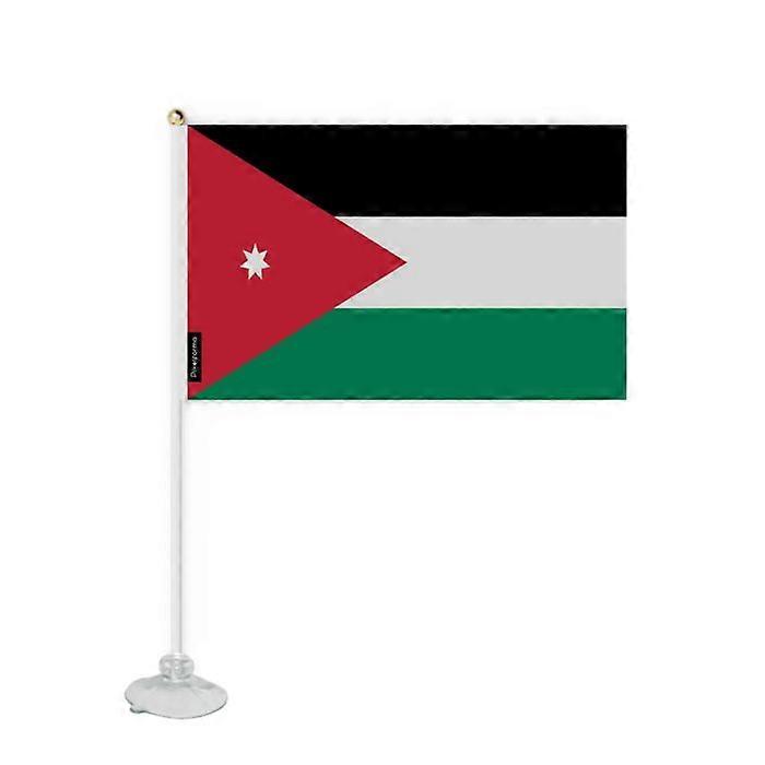 Suction Flag - Jordan - 14 x 21 cm - Durable Polyester - Double-Sided Print - Lightweight and Sturdy