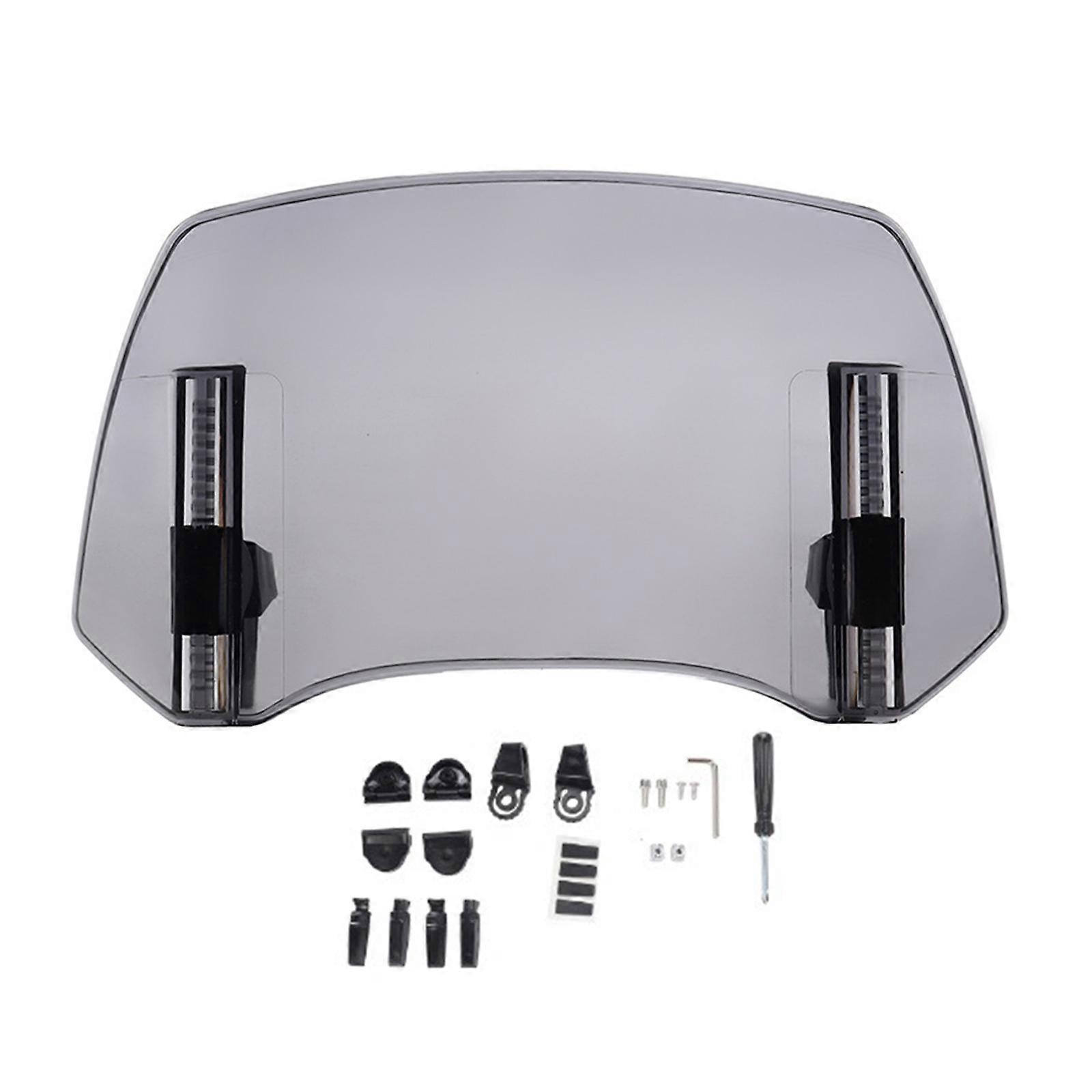 Motorcycle Foldable Windshield Extension Deflector, Adjustable Angle, Tool Free Installation Fit for Comfortable Riding