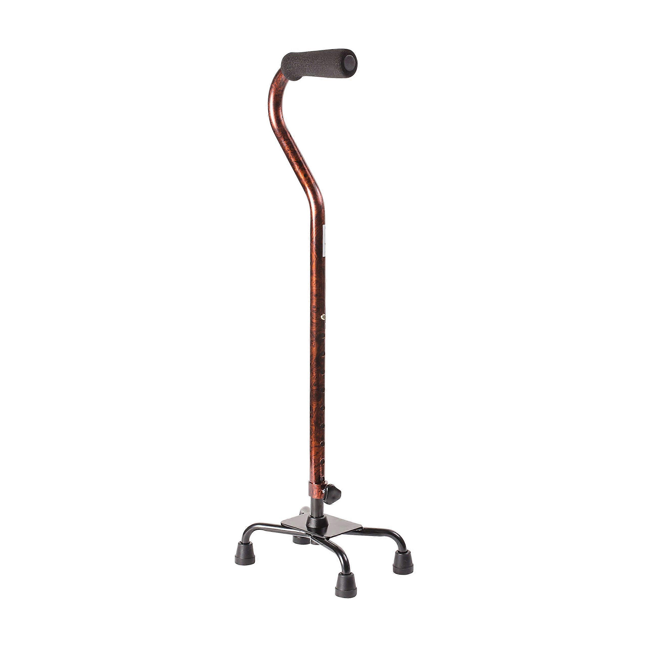 Adjustable Quad Cane for Adults with Copper Spiral Design, Lightweight Aluminum, Ergonomic Handle, Height Adjustable