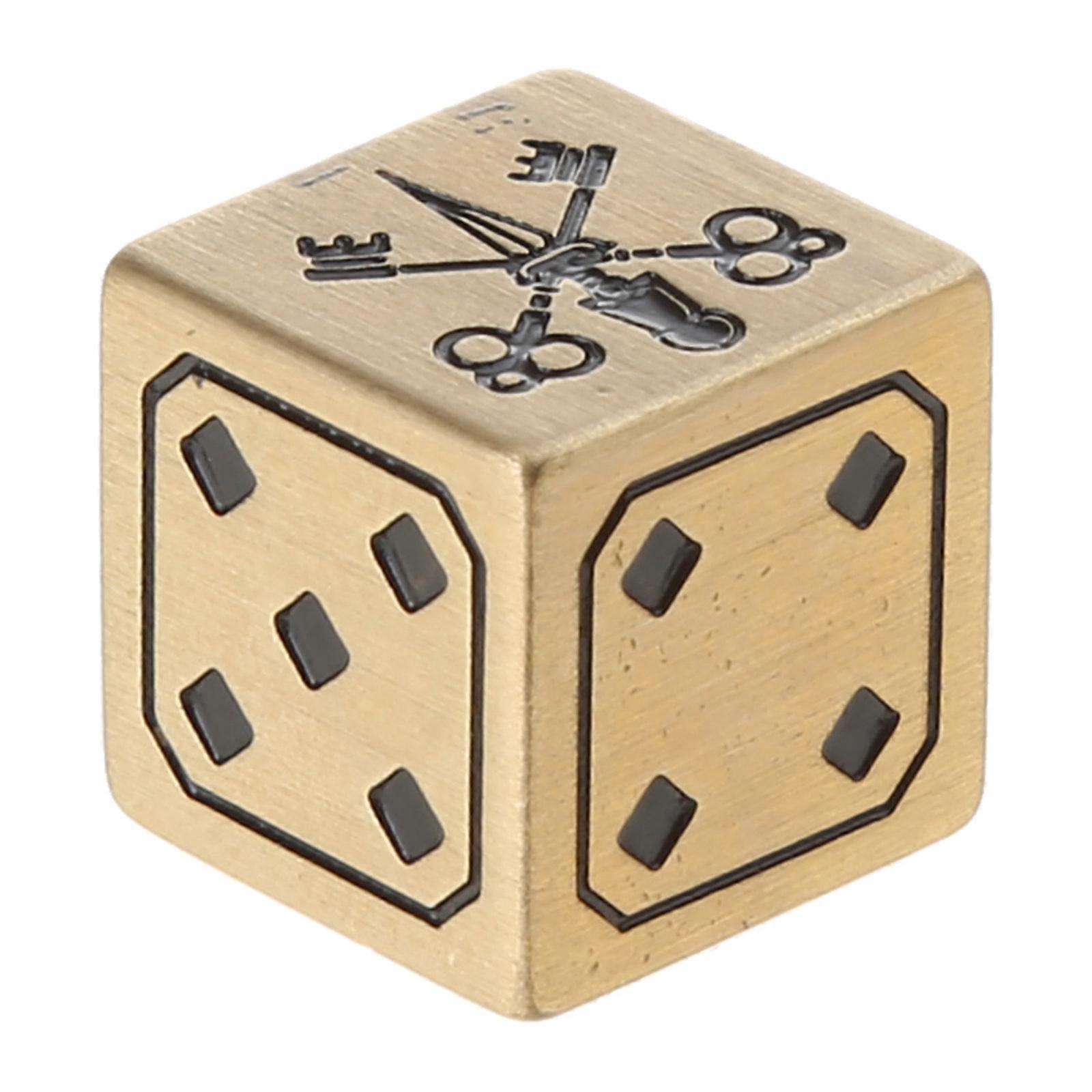 15mm Solid Polished Brass Dices Metal Solid Poker Dices Fun Game Playing Props Dices Table Pub Bar Party Board Game Tool