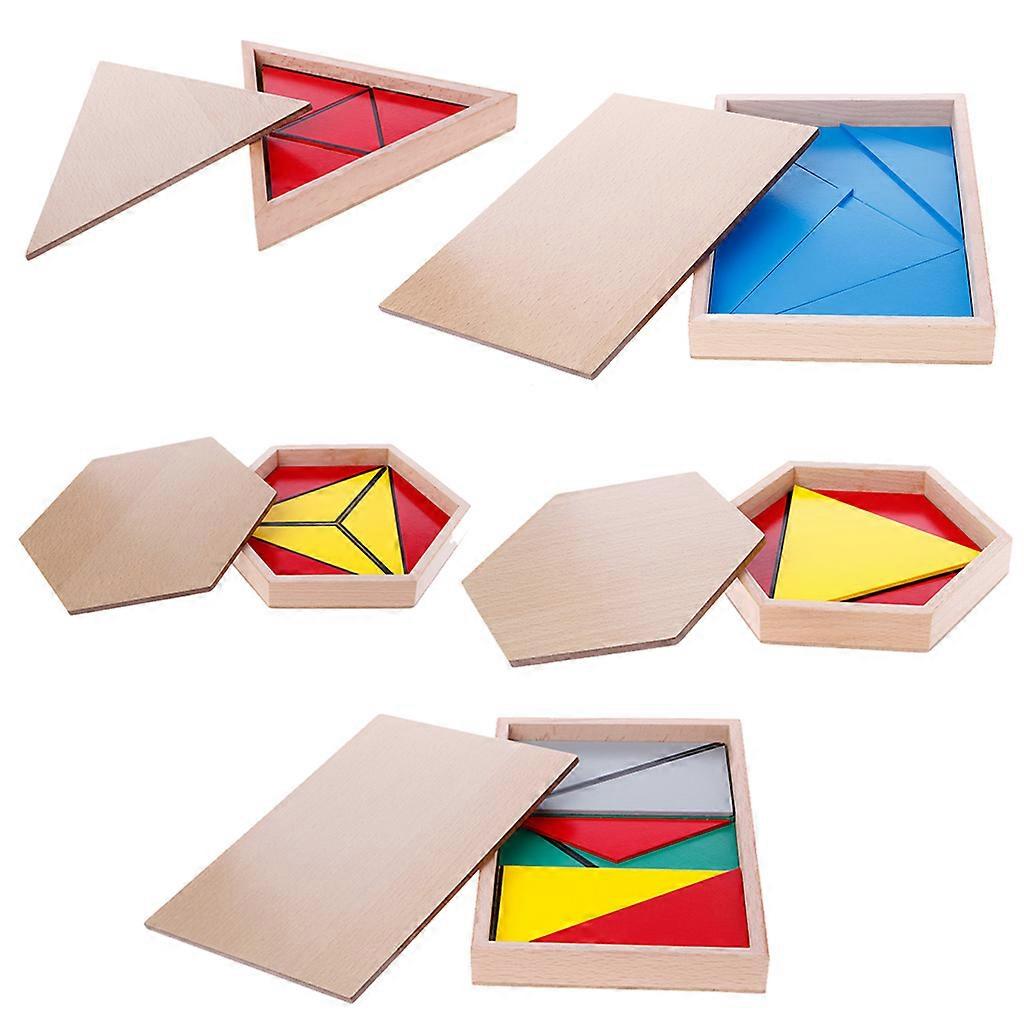 Wooden Material Toy Constructive Triangles Rectangular Pentagon