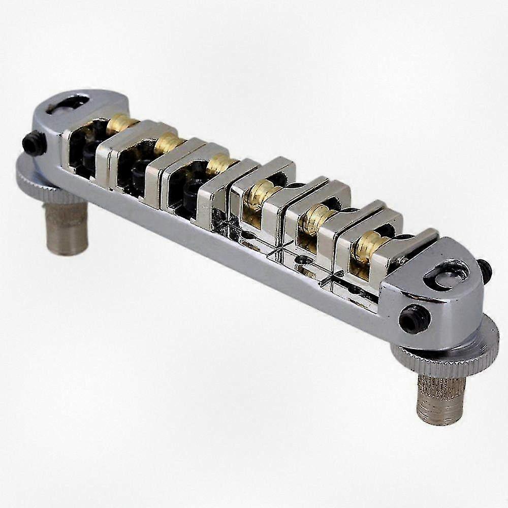 Roller Saddle Bridge With Posts And Spanner Suitable for Electric Guitars in Silver Finish