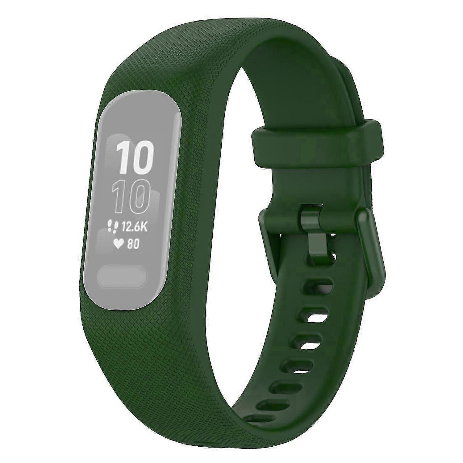 For Garmin Vivosmart 5 Armband Silicone Watch Strap with Case - Navy Blue