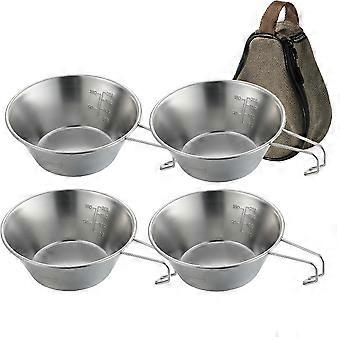 Outdoor Stainless Steel 310ml Sierra Bowl Picnic Tableware Portable Barbecue Hiking Camping Cup Picnic Cookware With Storage Bag